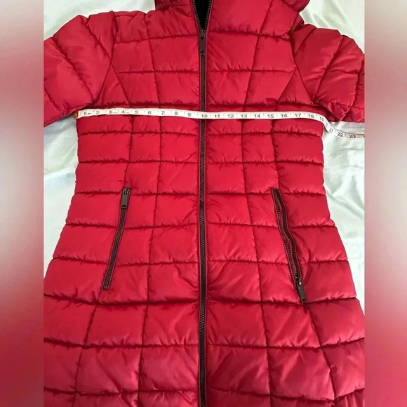 NWOT HFX Women's Heavyweight Quilted Winter Puffer Parka Mid Length. Wine Sz: M - Picture 10 of 16